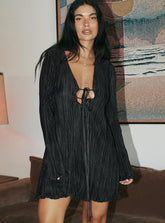 Malop Long Sleeve Mini Dress Black