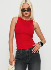 Lose Your Number High Neck Top Red