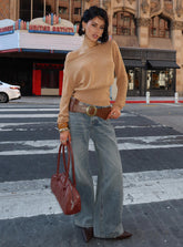 Zaralyn Low Rise Wide Leg Jeans Mid Blue Wash