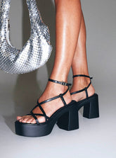 Therapy Daze Platform Heels Black