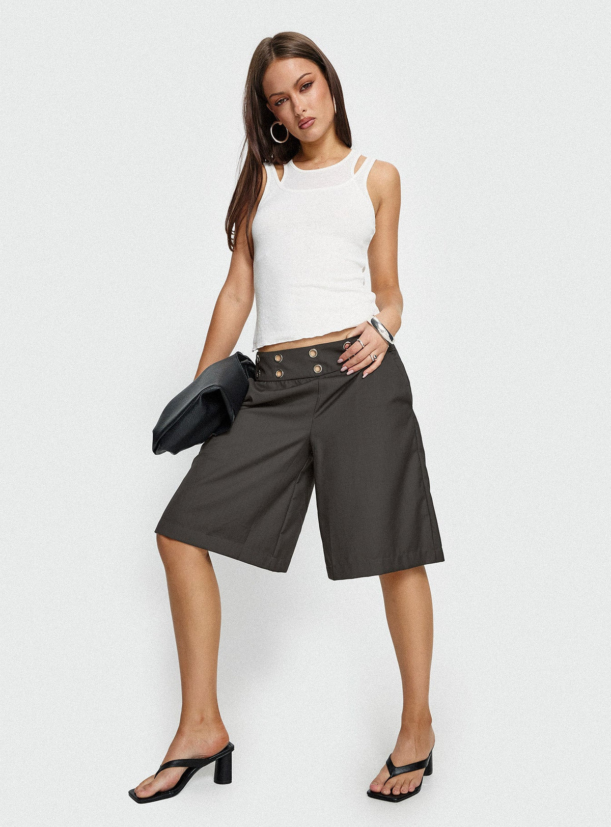 Teza Eyelet Jorts Grey