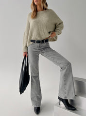 Magic Mirror Mid Rise Bootleg Jeans Washed Grey