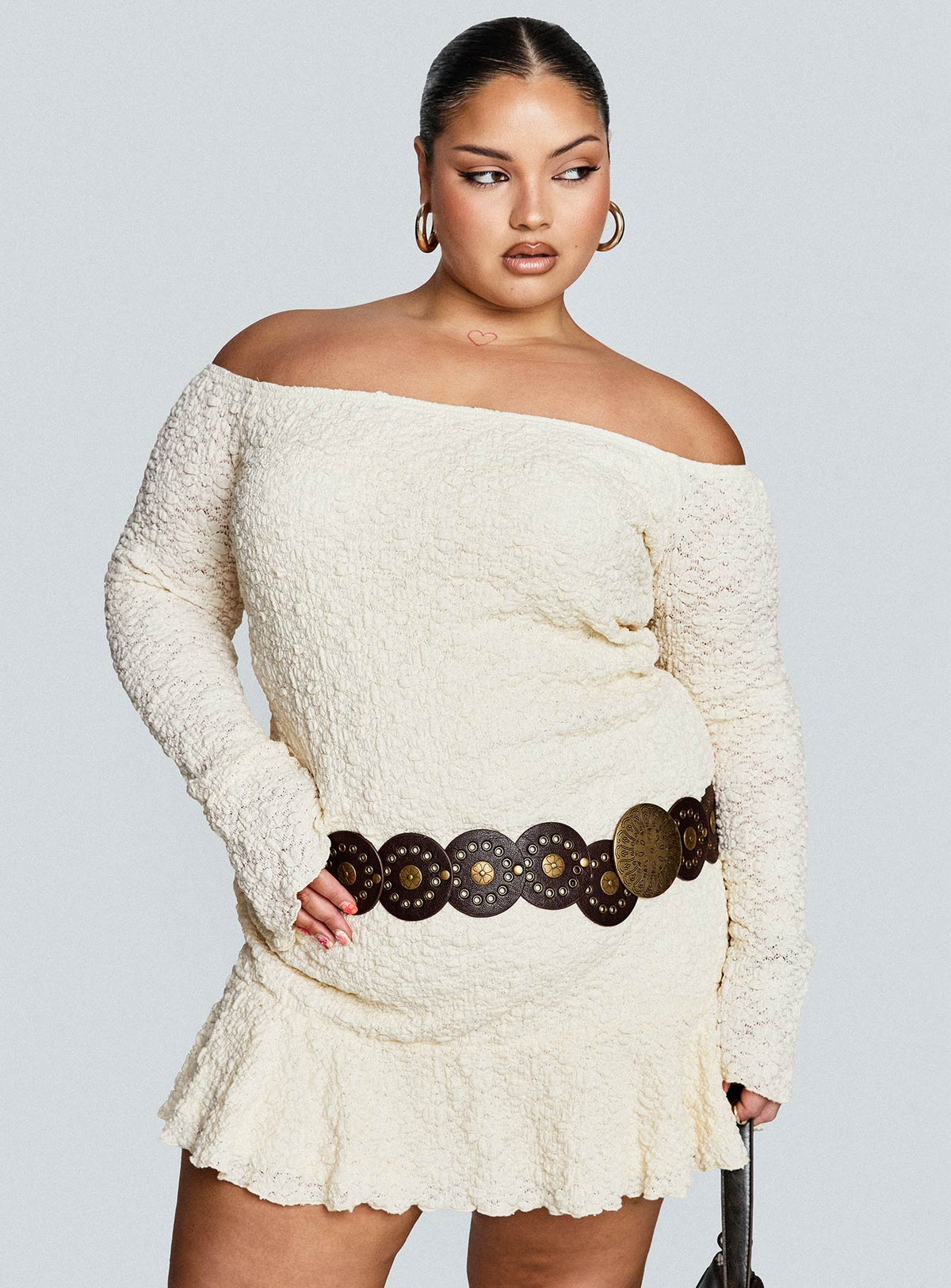 Vancesca Strapless Mini Dress Cream Curve