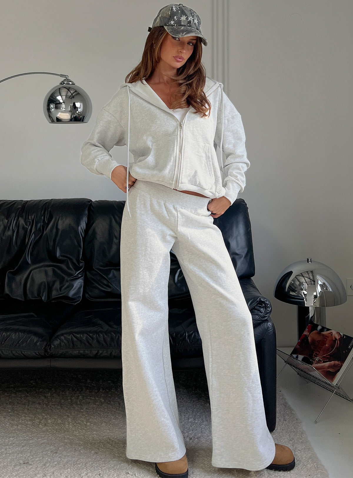 Summits Flared Track Pants Grey Marle