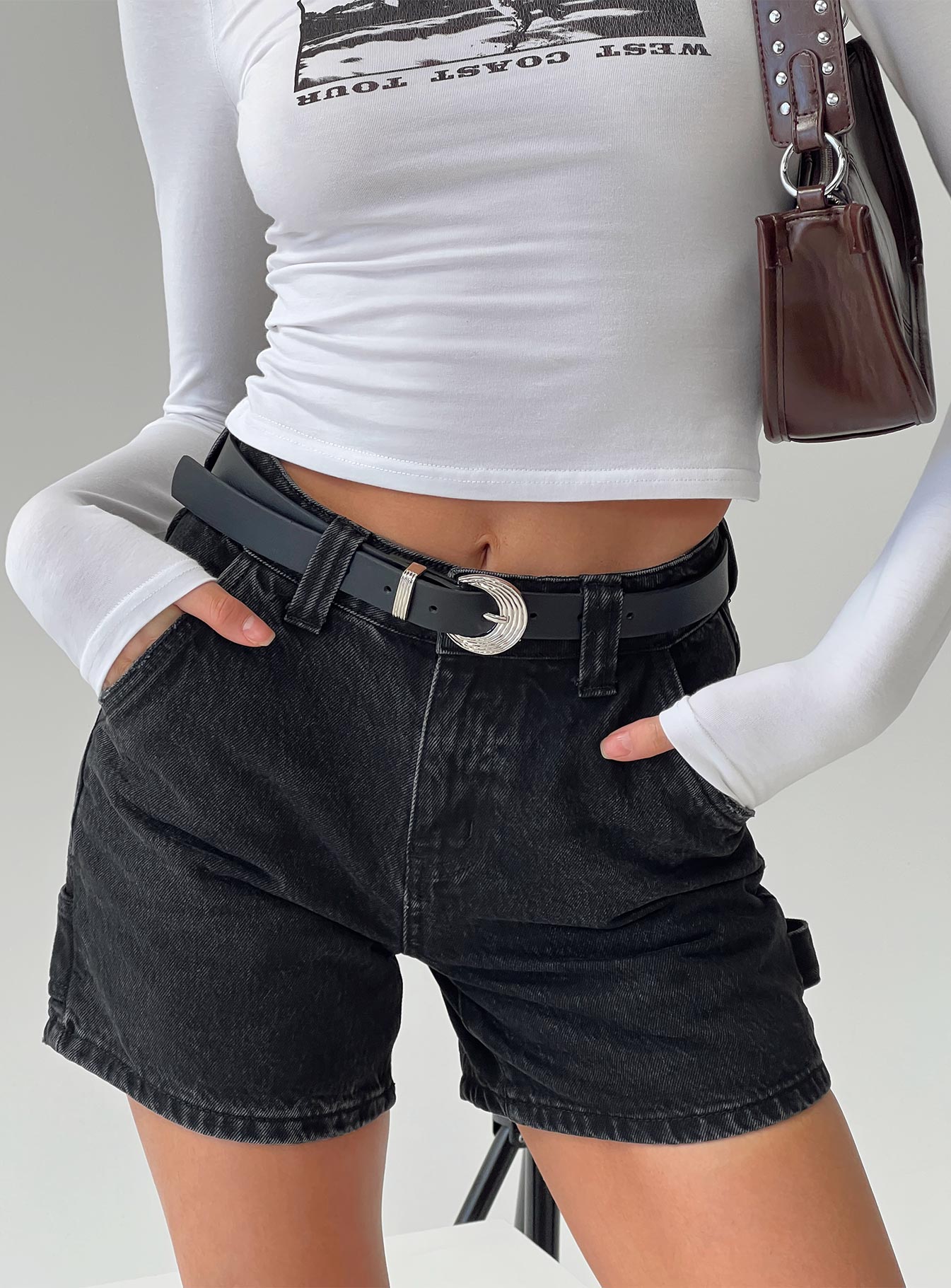 Lou Carpenter Denim Shorts Washed Black Lower Impact