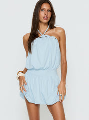 Sunnee Eyelet Detail Playsuit Icy Blue