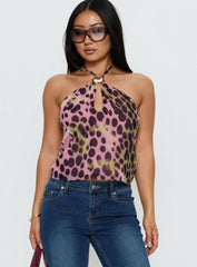 Santorini Crush Hardware Detail Top Pink Multi