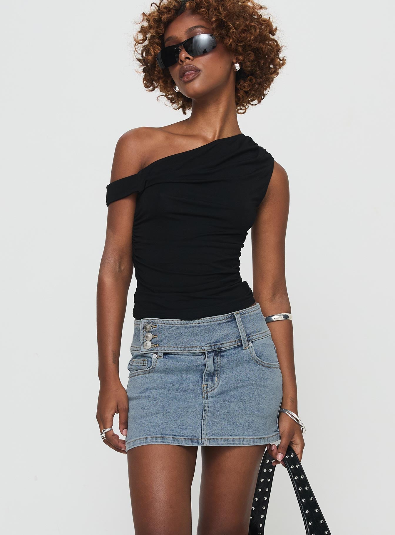 Brinkman Mini Skirt Light Wash Denim