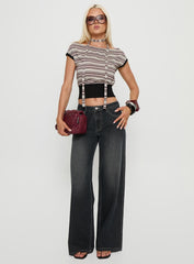 Ramos Low Rise Wide Leg Jeans Dark Grey Wash