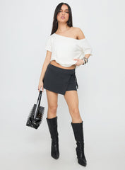 No Angel Wrap Skort Grey Pinstripe