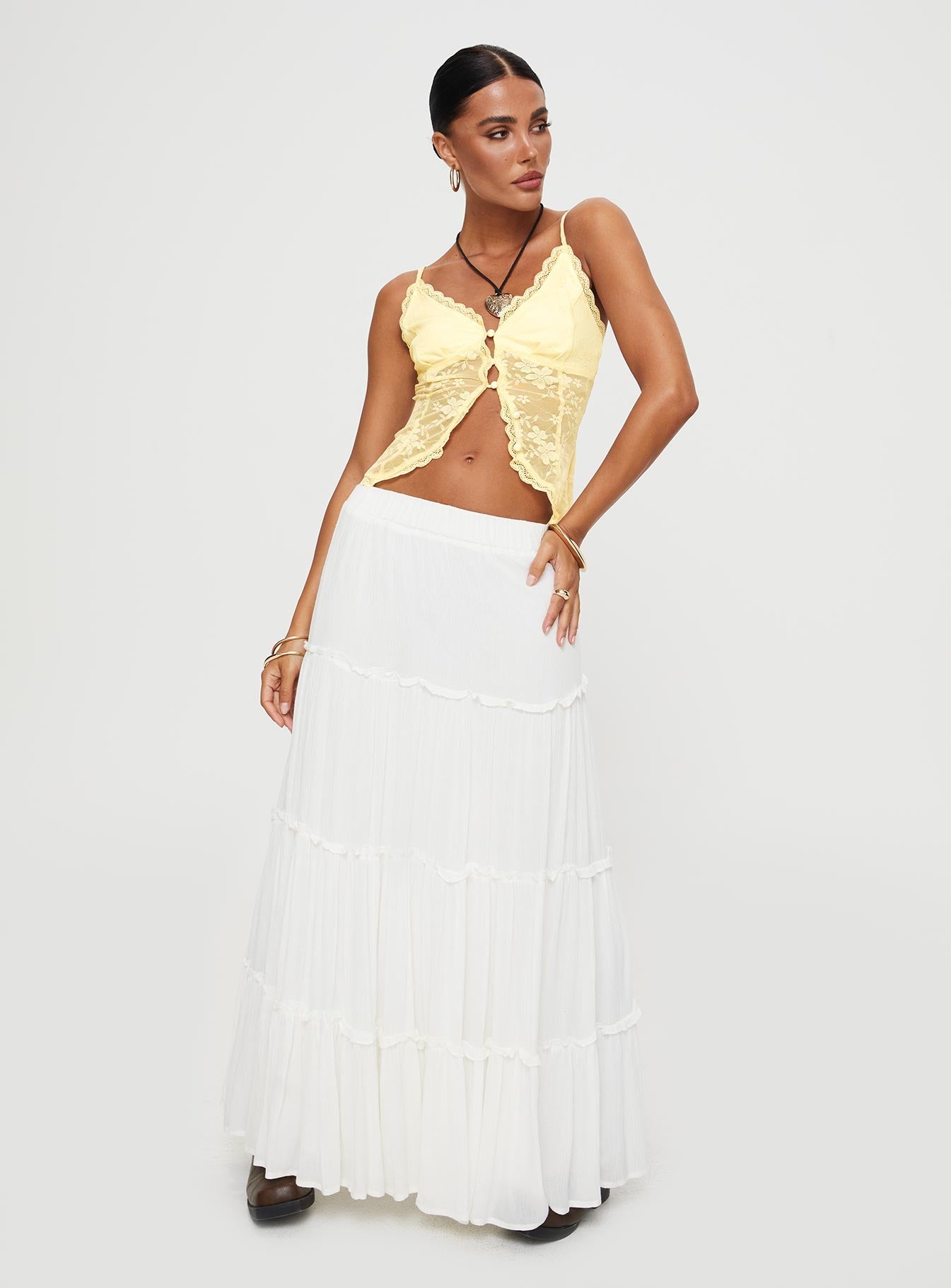 Juliana Top Light Yellow Lace