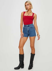 Tropicana Denim Shorts Mid Wash Tall