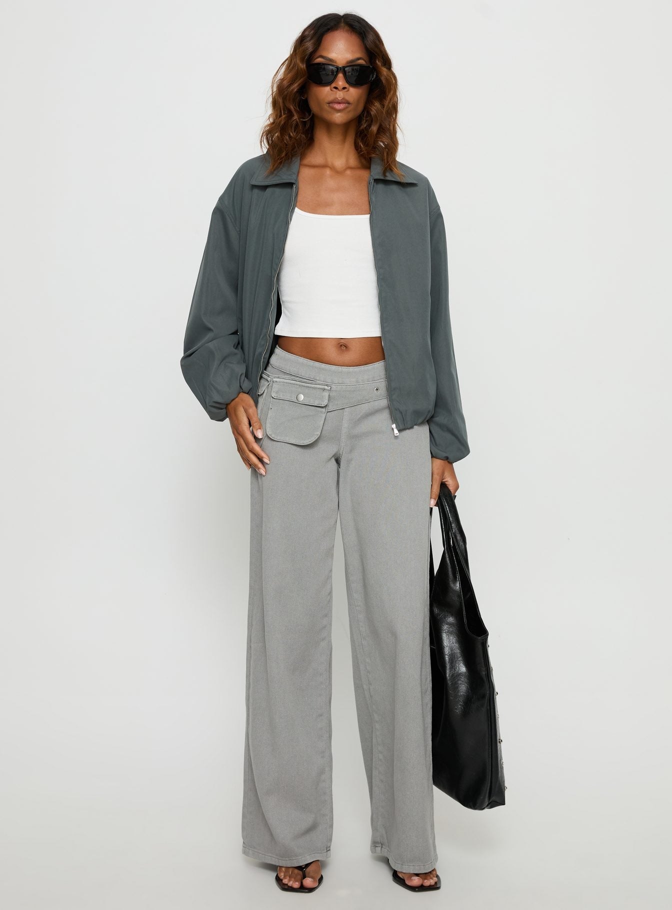 Donetta Collared Jacket Charcoal