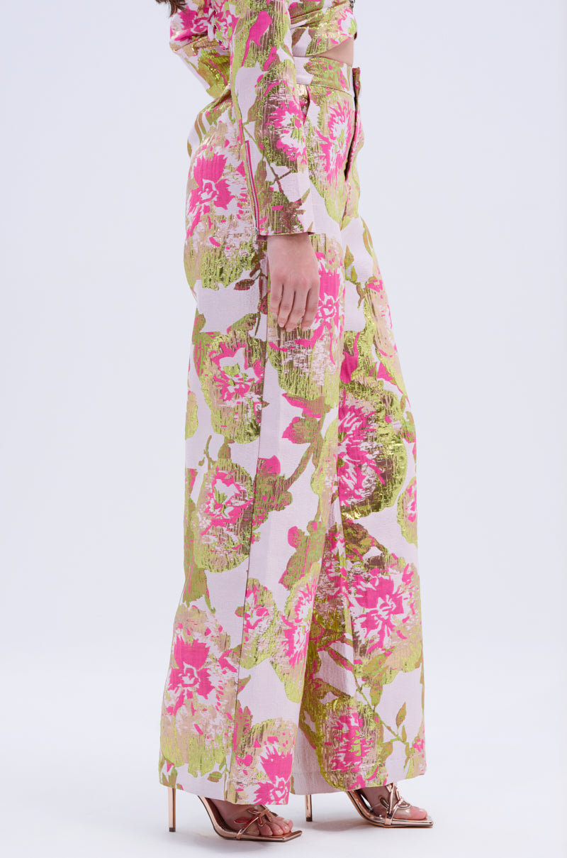 LOVELY FLORAL BROCADE TROUSER