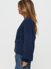 Yasmyn Knit Cardigan Royal Blue