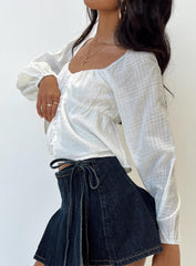 Maxime Long Sleeve Top White