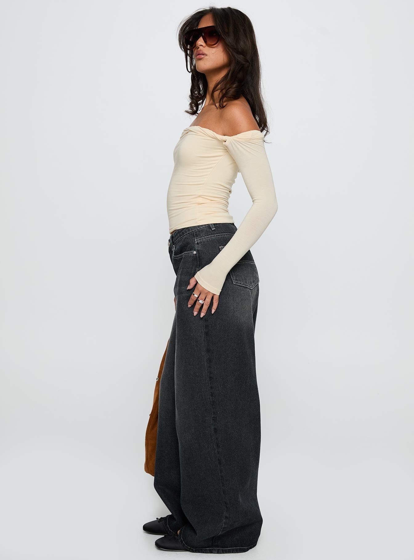 Naylor Wide Leg Jeans Grey Wash
