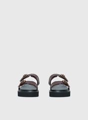 Ma Belle Sandals Contrast Stitch Chocolate
