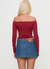 Nicolina Low Rise Denim Mini Skirt Light Wash Tall