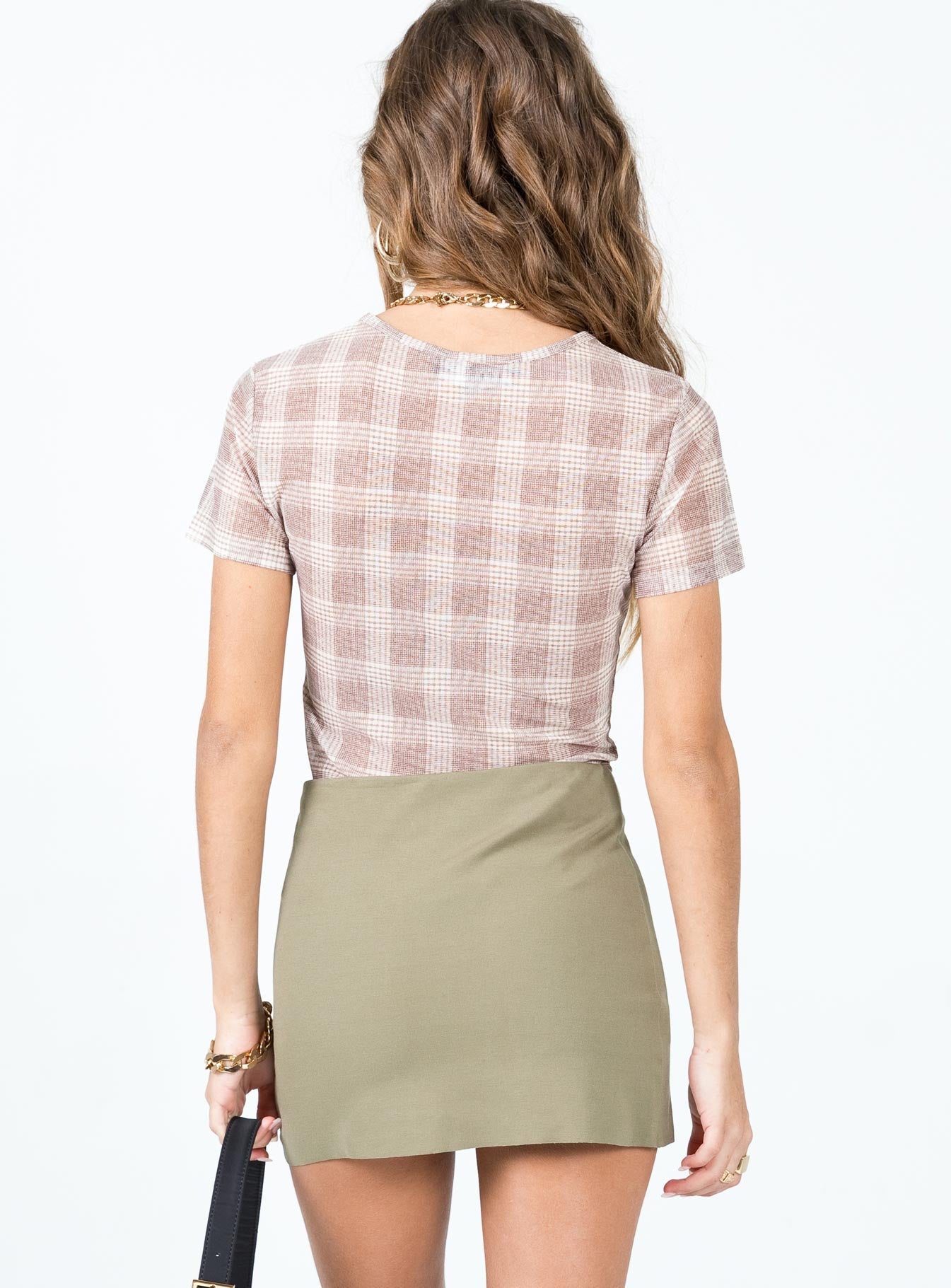 Karley Low Waist Mini Skirt Green