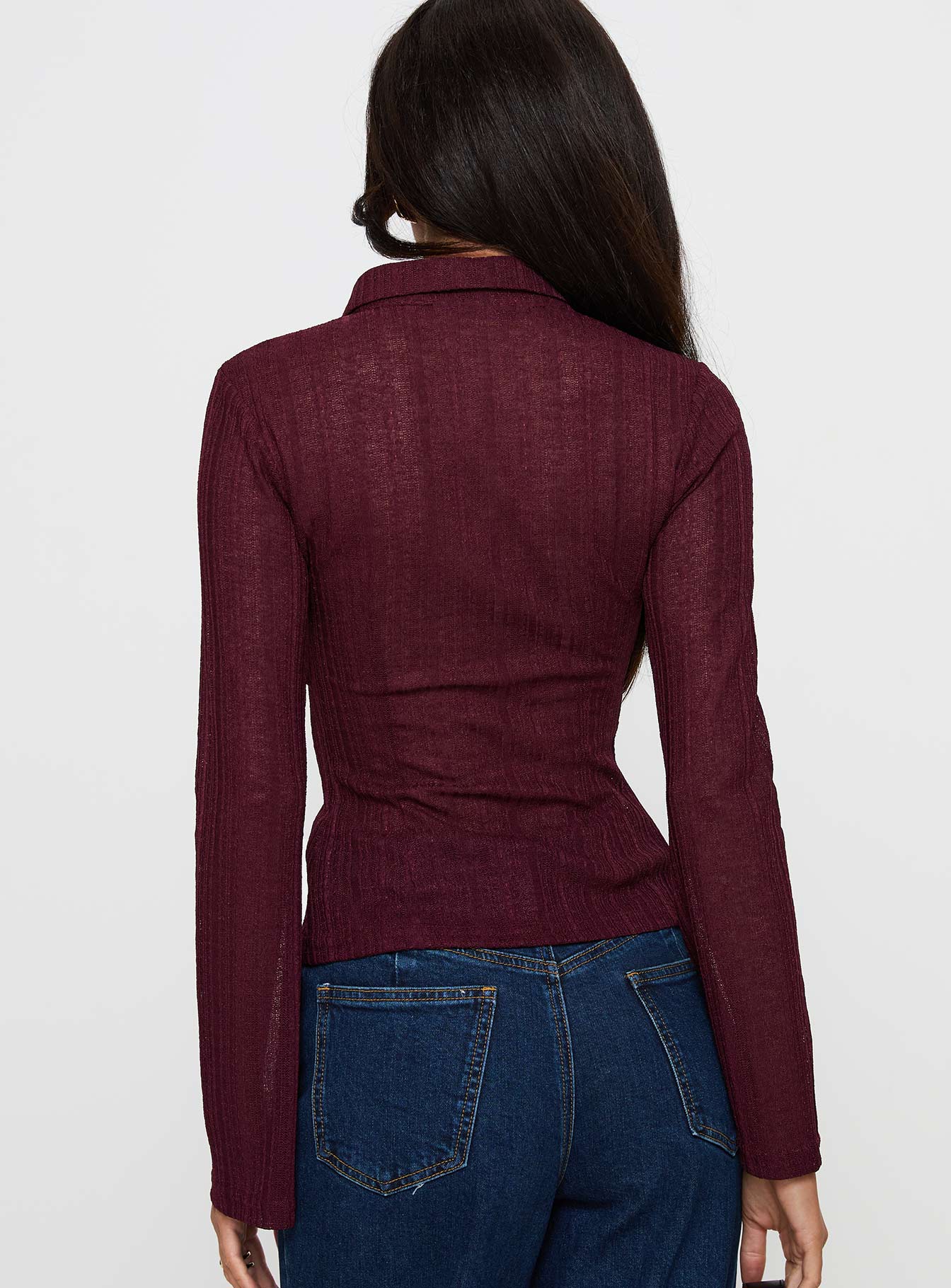 When You Sleep Long Sleeve Top Wine