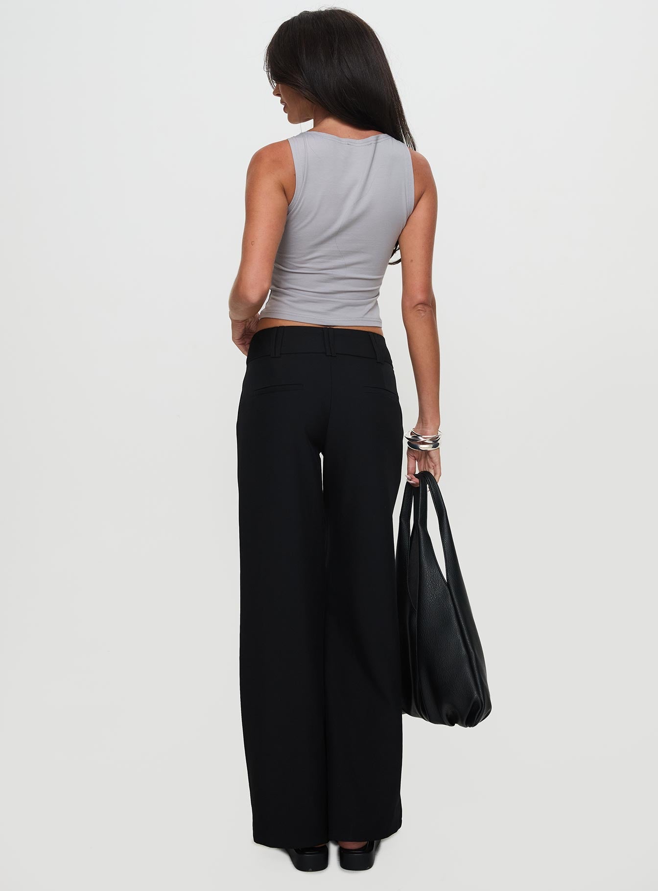 Two Lovers Low Rise Pants Black Petite