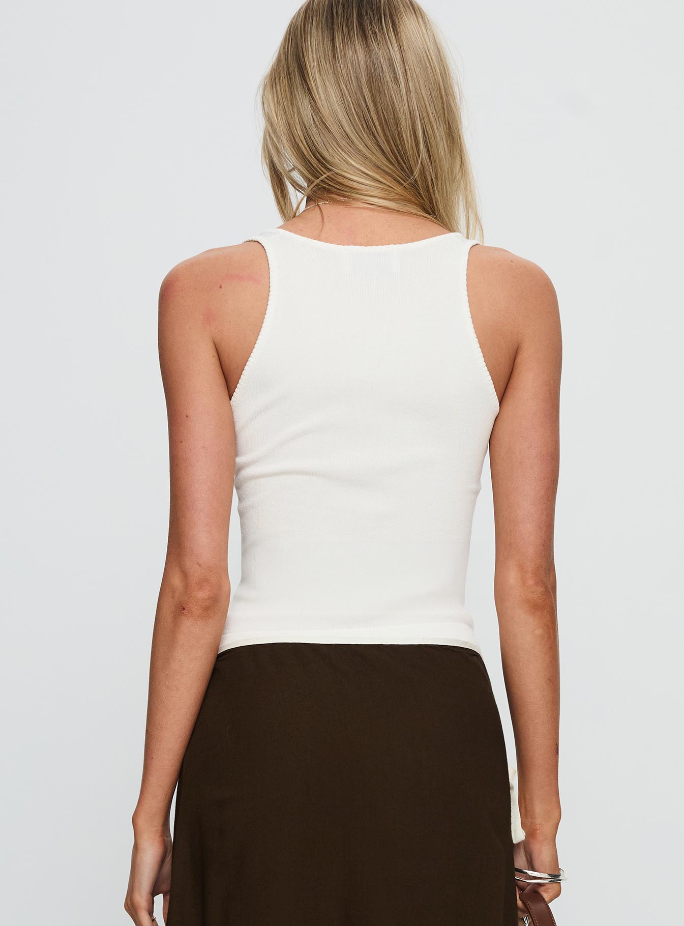 Nani Scoop Knit Tank White
