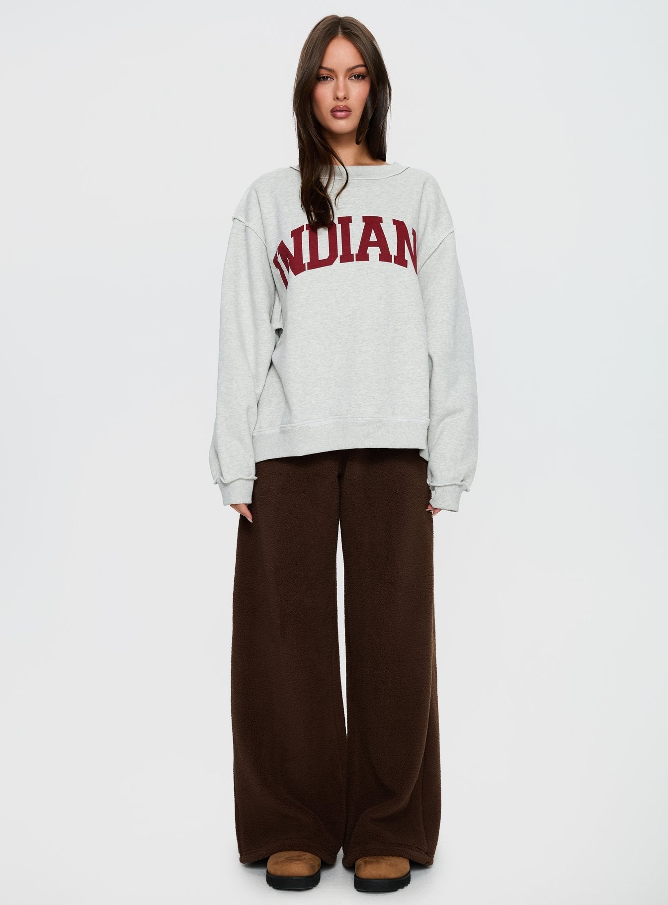 When In Indiana Mock Neck Jumper Grey