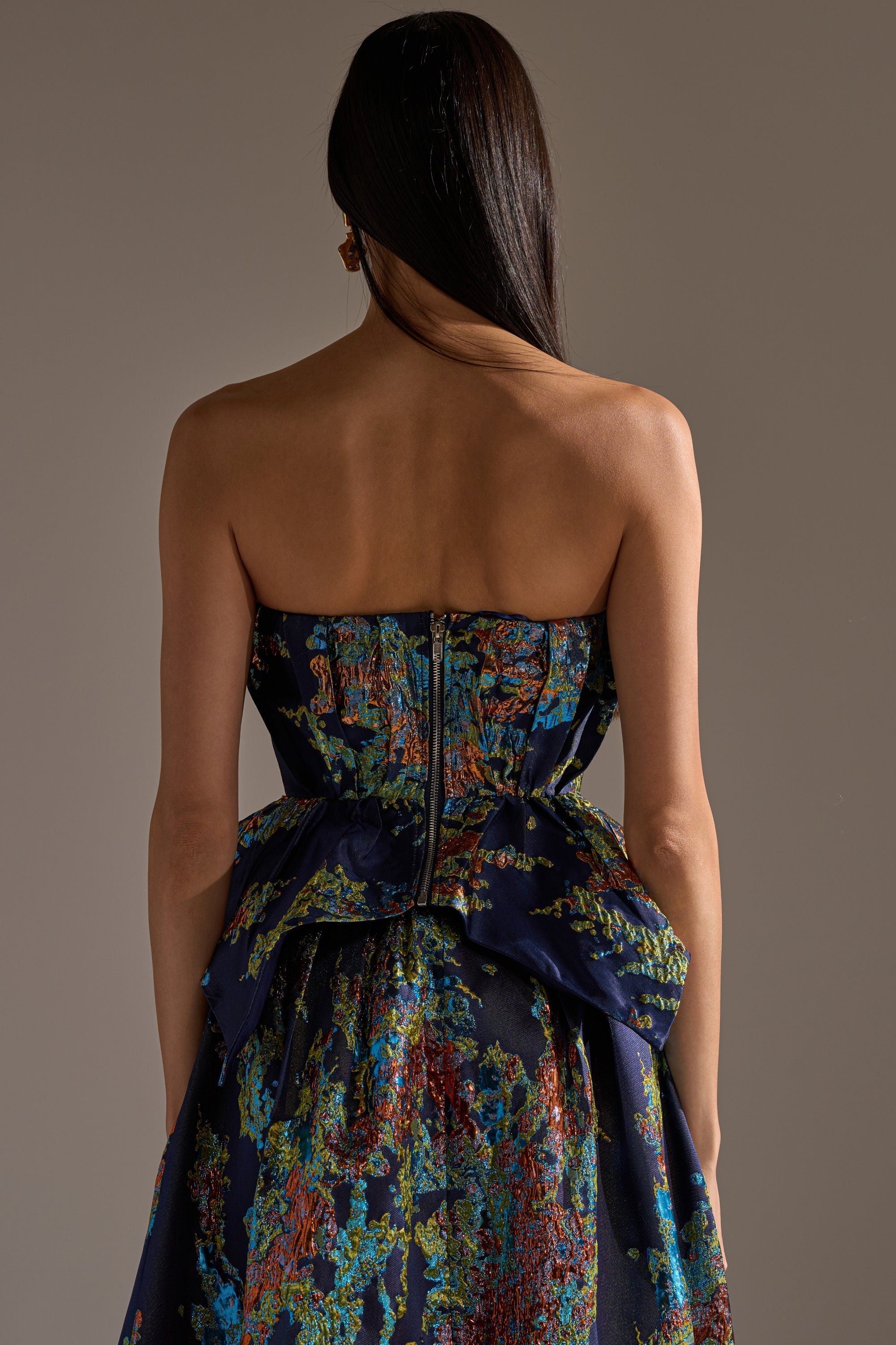 TRANSCENDENT FLORAL BROCADE CORSET TOP