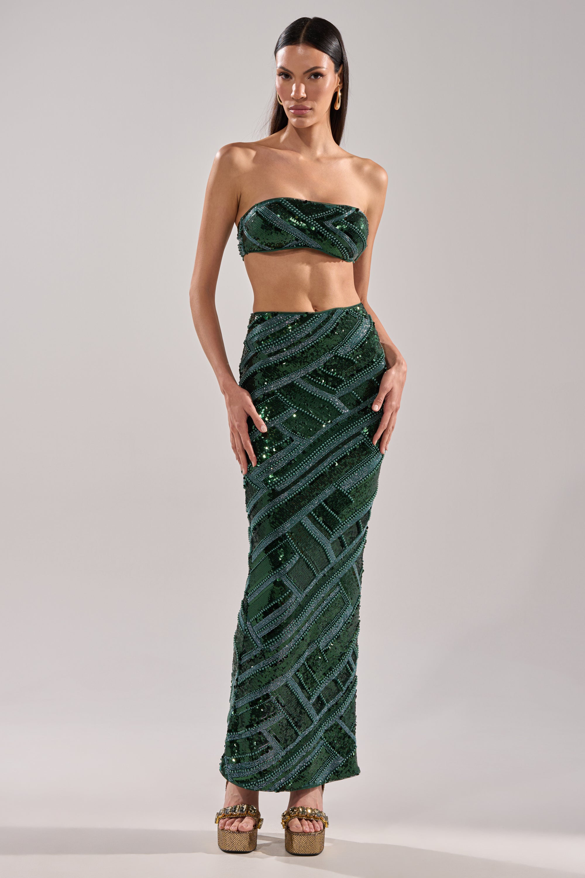 HOTTEST IN THE CLUB SEQUIN MAXI SKIRT