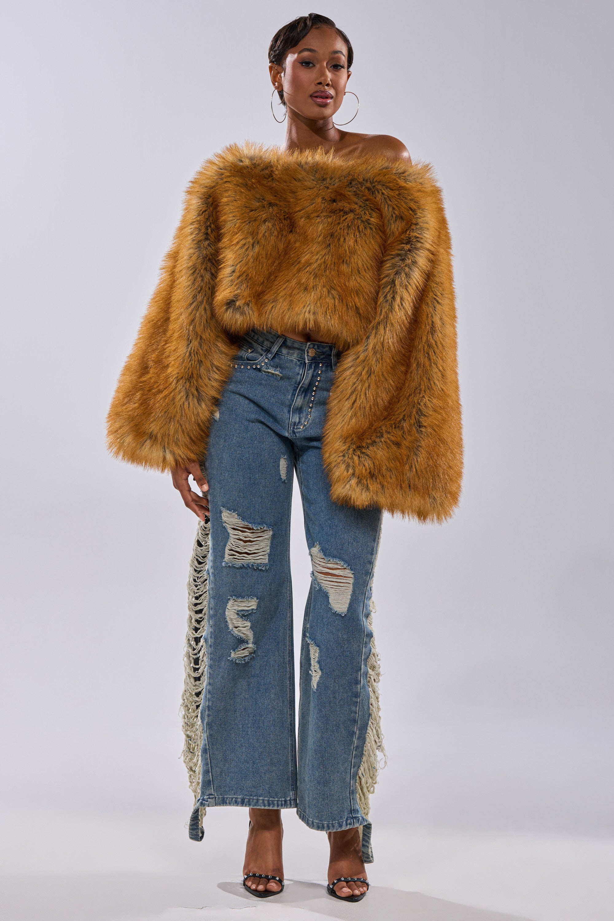 SNOW DAY FAUX FUR SWEATER