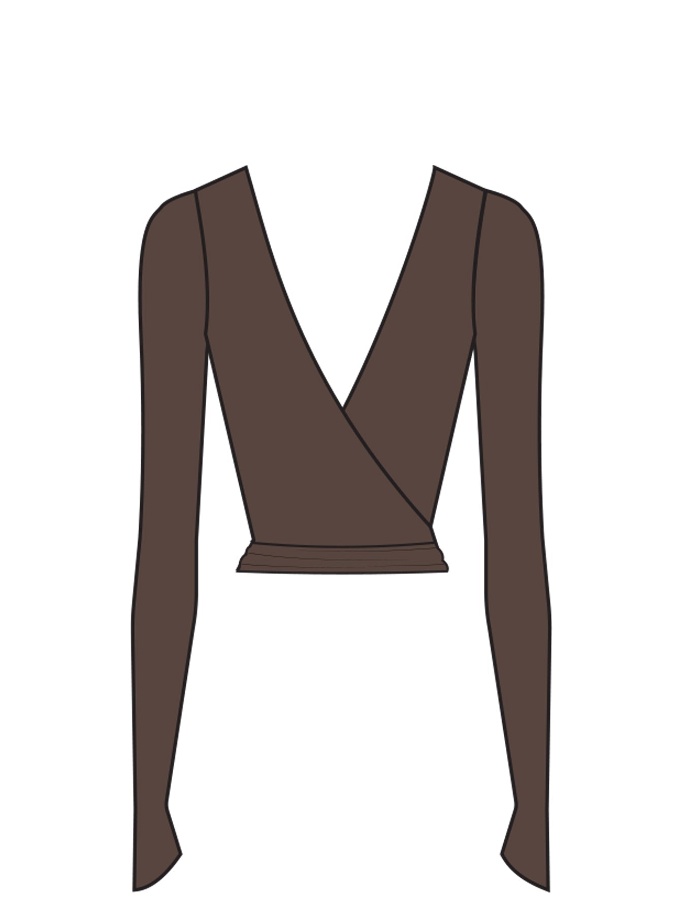 Pirouette Active Wrap Top Brown