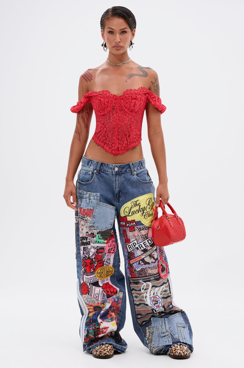 GIRL ON FIRE LACE CORSET