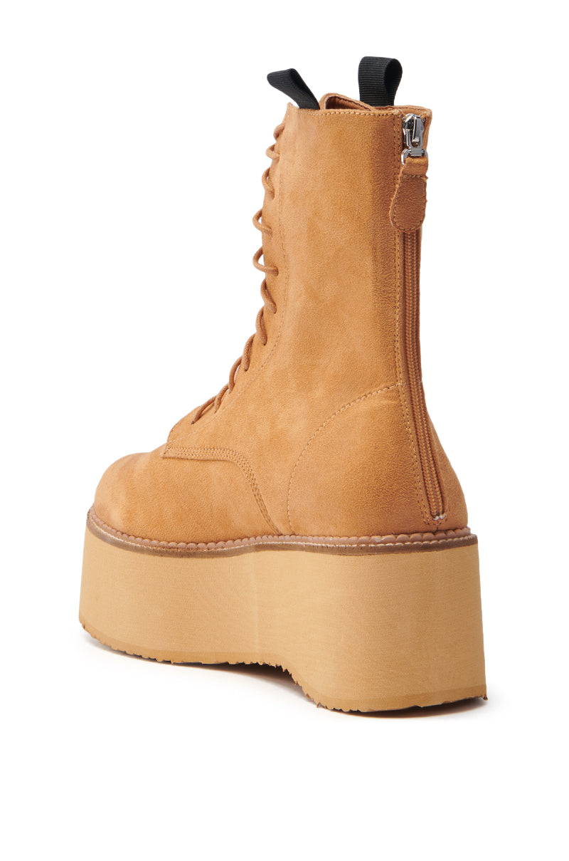 THERIVETER CHESTNUT FLATFORM BOOTIE