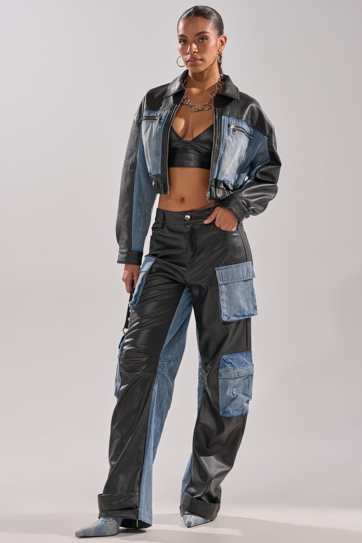 DOWN TIME MIXED MEDIA CARGO PANT