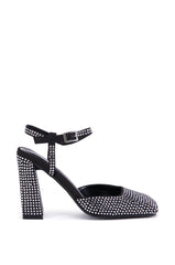 AZALEA WANG LEONTINA SILVER RHINESTONE PUMP