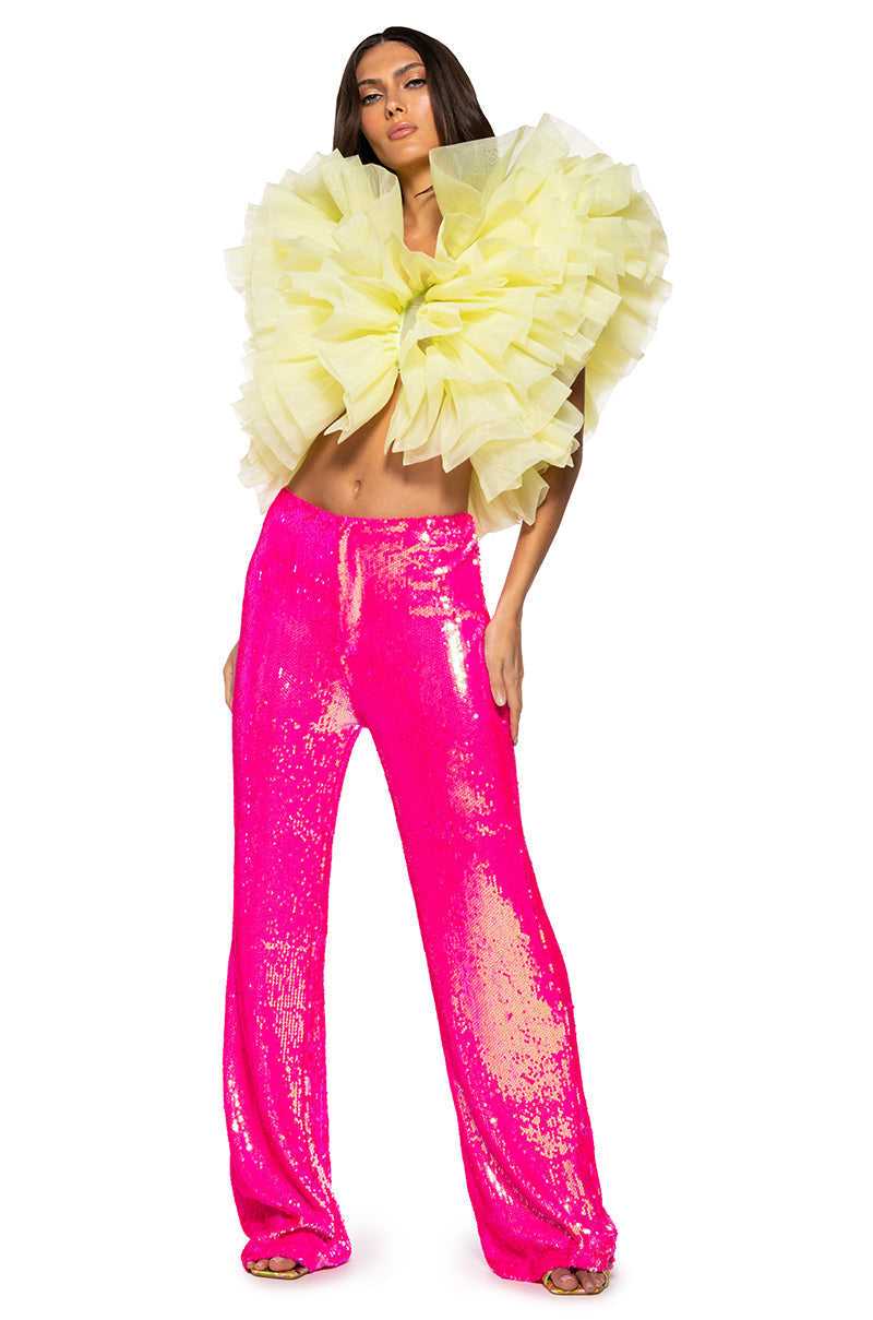 BRIGHT BRIGHT PINK SEQUIN TROUSER