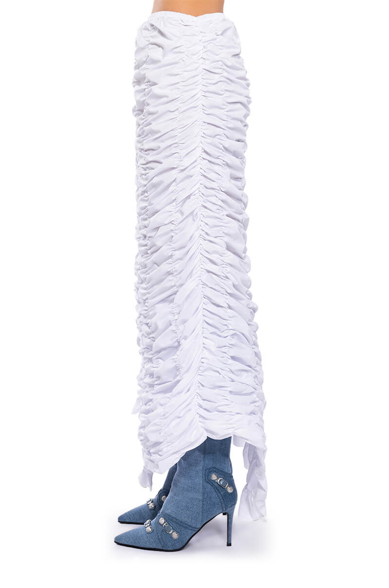 ENCORE SCRUNCHED SLIT MAXI SKIRT