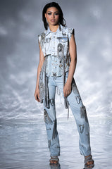 HOUDINI EMBELLISHED WIDE LEG JEAN