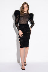 KAILUA KNOTTED MESH CUTOUT MIDI SKIRT