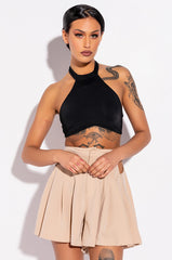 LIBRA RISING HIGH WAISTED PLEATED CUTOUT SHORT
