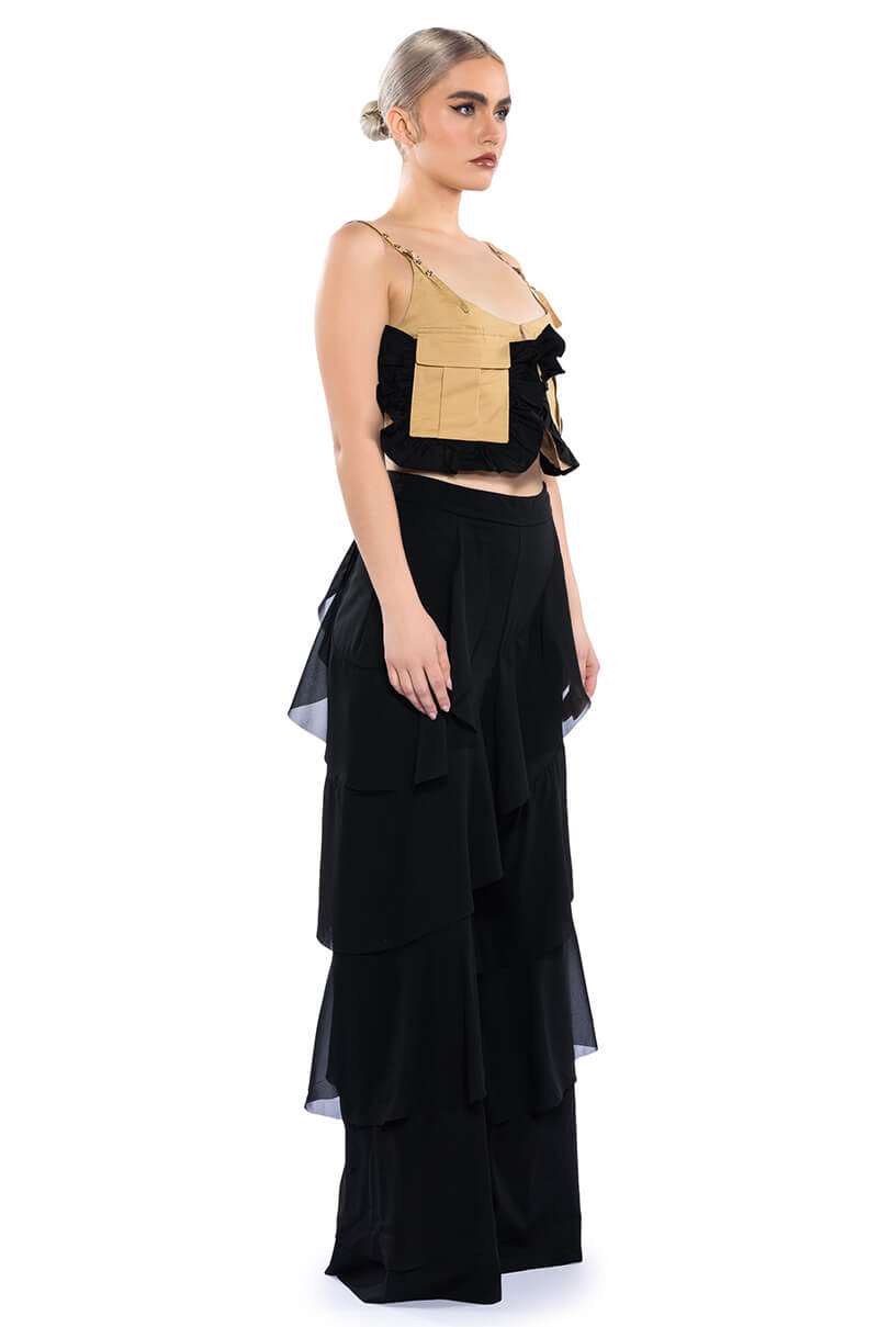 LOREN RUFFLE DETAILED PANTS