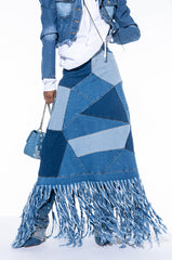 MICHELLE MAXI DENIM SKIRT