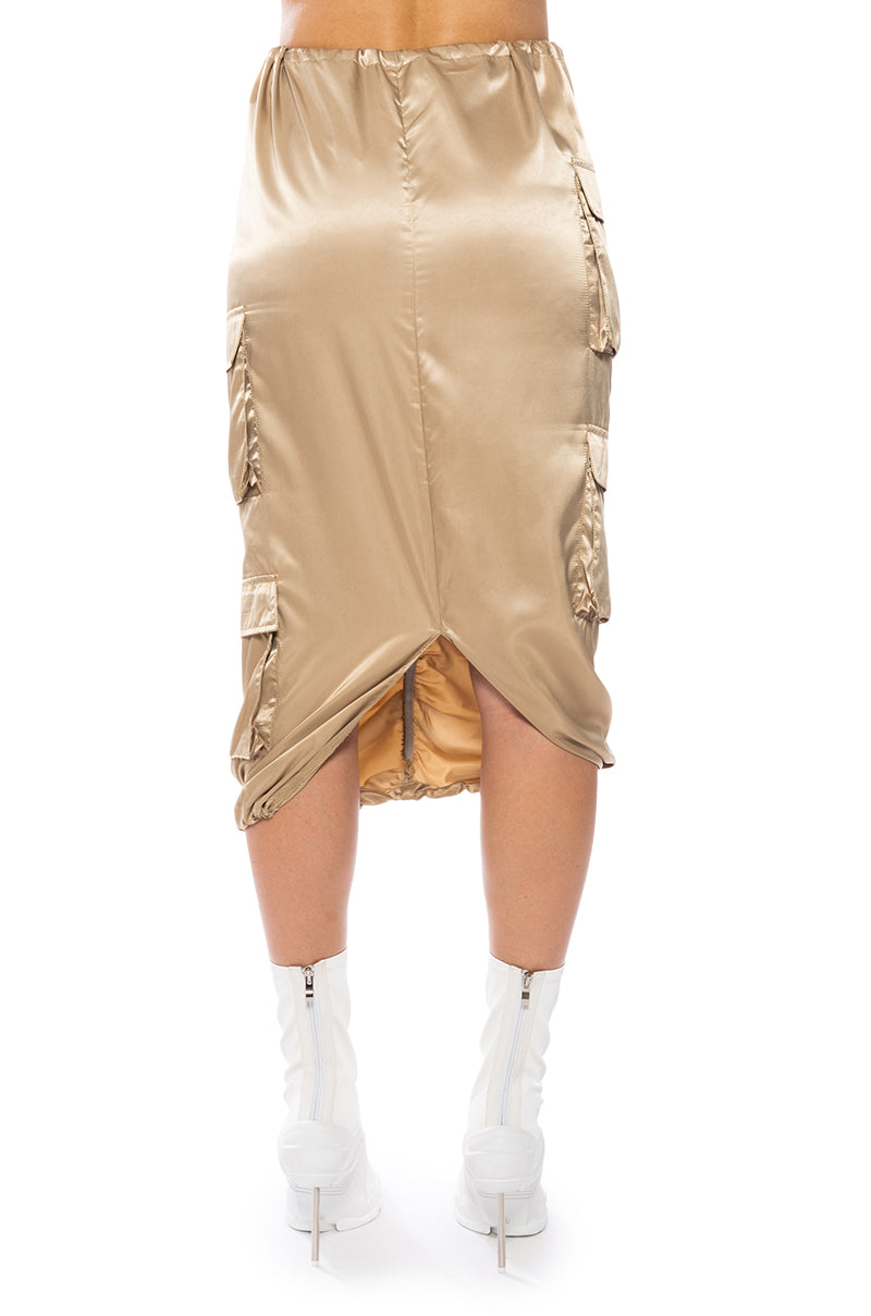 NO STOPPIN ME CARGO MIDI SKIRT
