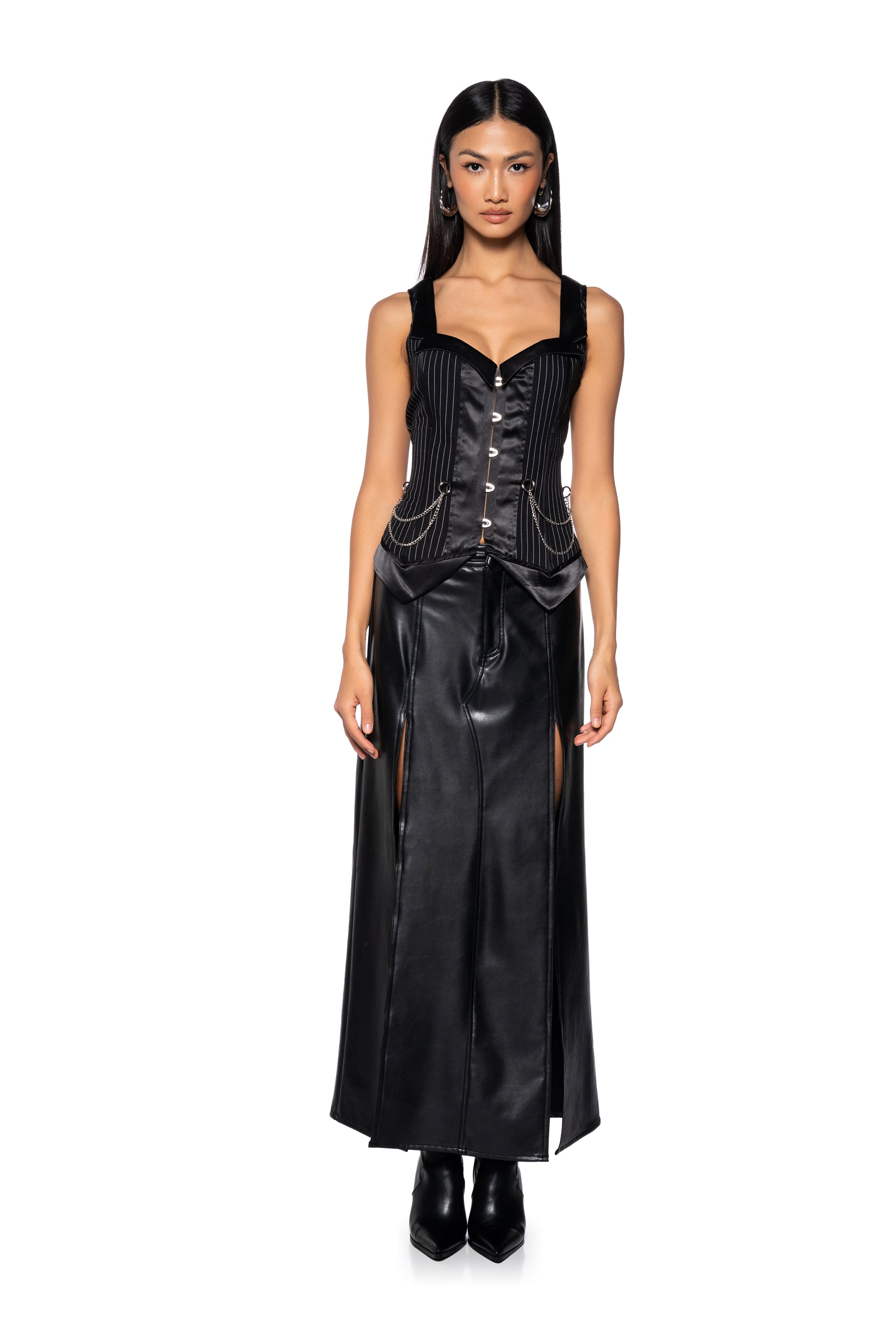 ON MY WAY PINSTRIPE CORSET