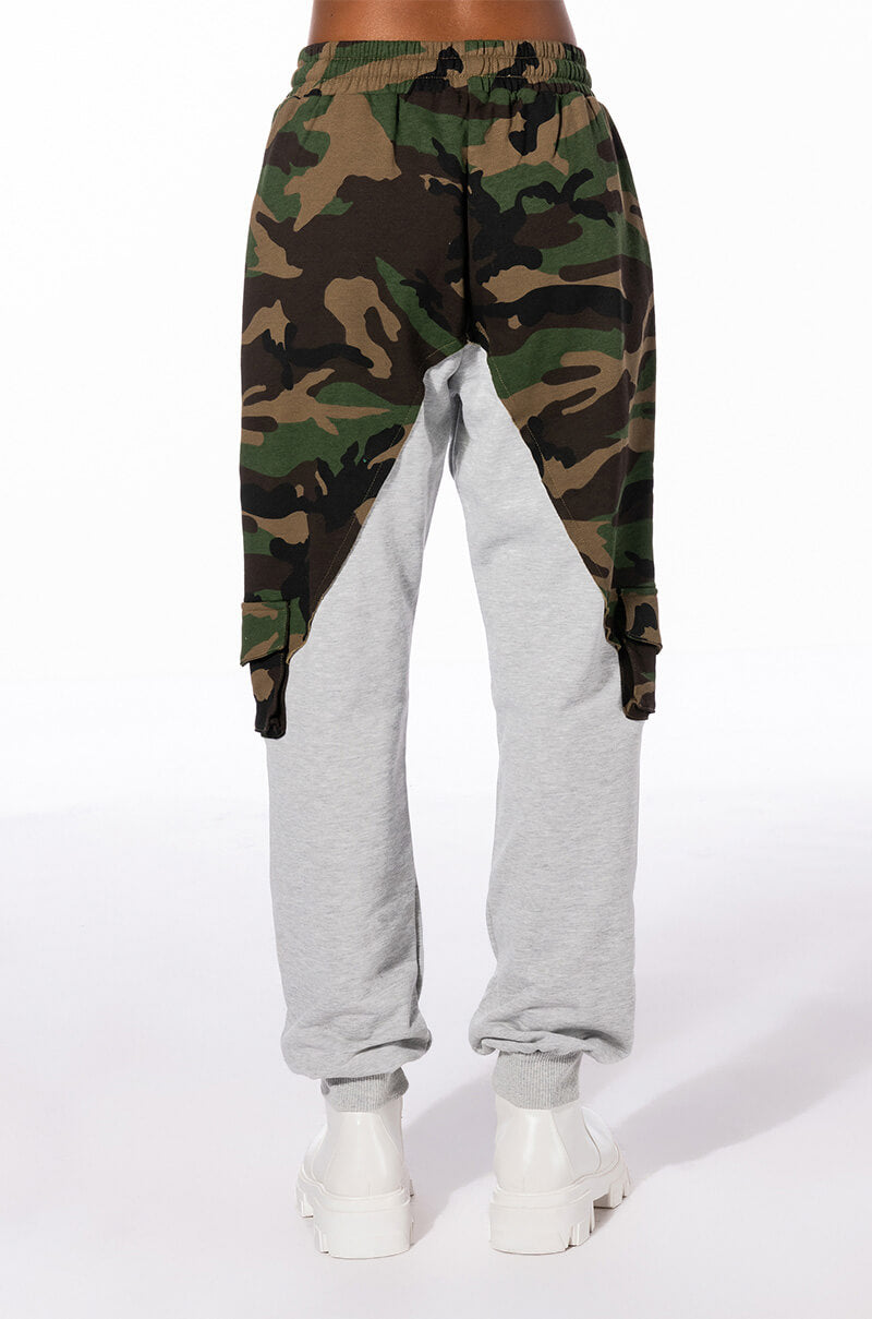 SELFISH HEART CAMO COLOR BLOCKED JOGGERS