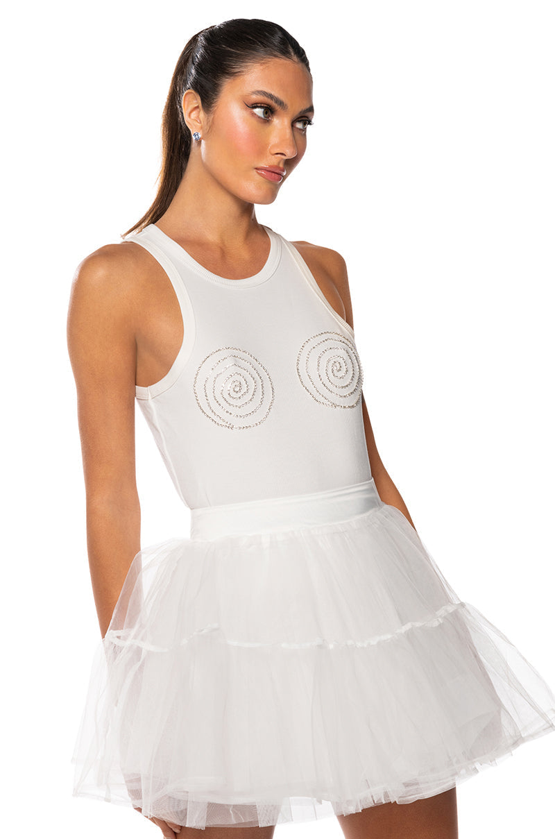 SHOW OUT TULLE MINI SKIRT