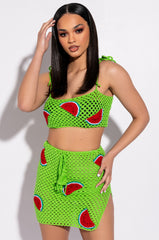 WATERMELON SUGA KNIT MINI SKIRT
