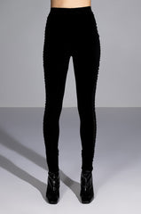 WRITTEN IN THE STARS VELVET WITH MESH DETAIL LEGGINGS